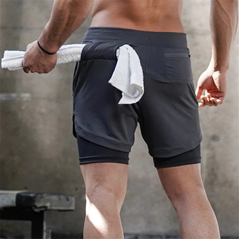 Men's 2-in-1 Quick Dry Gym Shorts with Liner