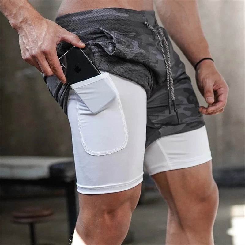 Men's 2-in-1 Quick Dry Gym Shorts with Liner