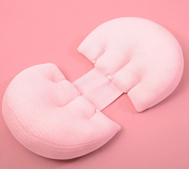 Lumbar Support Cushion for Side Sleeping & Pregnancy – Pink Quilted