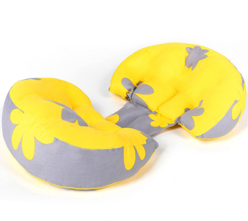 Lumbar Support Cushion for Side Sleeping & Pregnancy – Yellow Grey