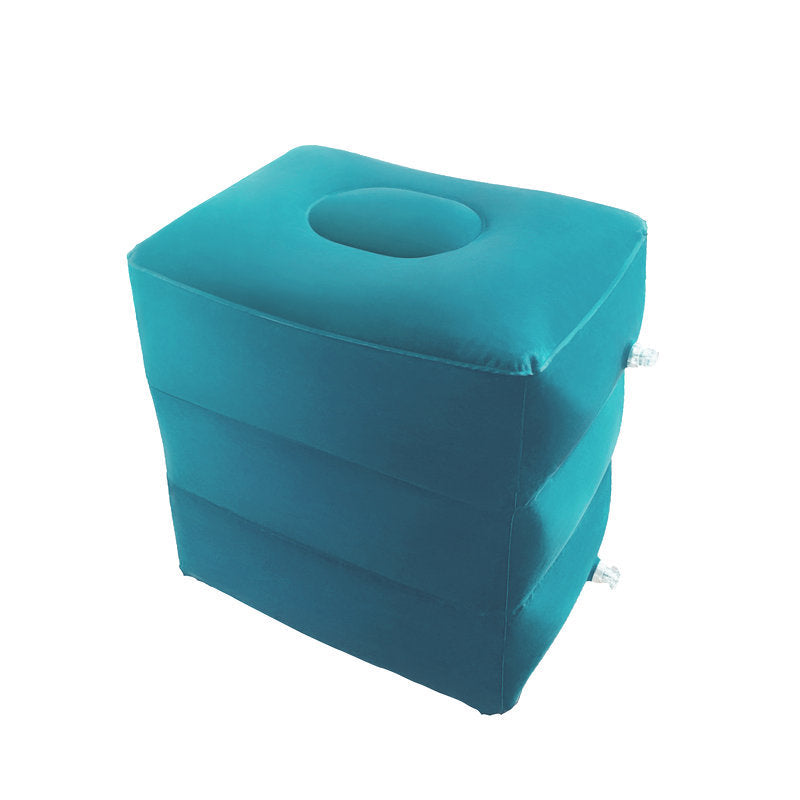 Inflatable Under-Desk Footrest – Peacock Blue