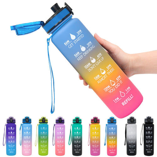 1L Motivational Water Bottle with Time Markers