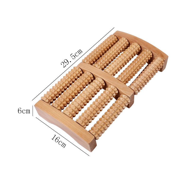 Wooden Foot Massage Roller – High 5-Row