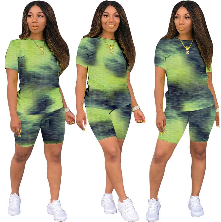 Tie-Dye T-Shirt & Biker Shorts Set