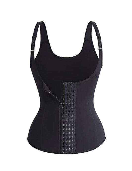 Neoprene Sauna Waist Trimmer Vest – Black Hook-Front Vest