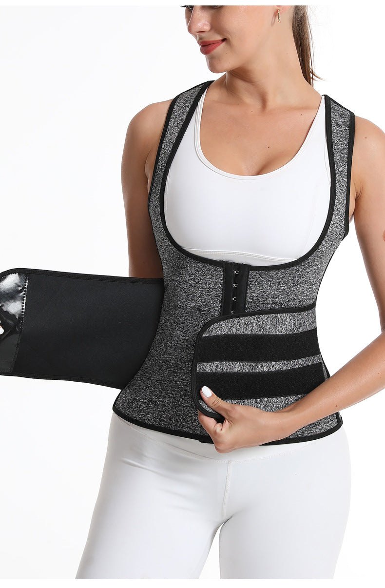 Neoprene Sauna Waist Trimmer Vest – Grey Snowflake Side-Belt Vest