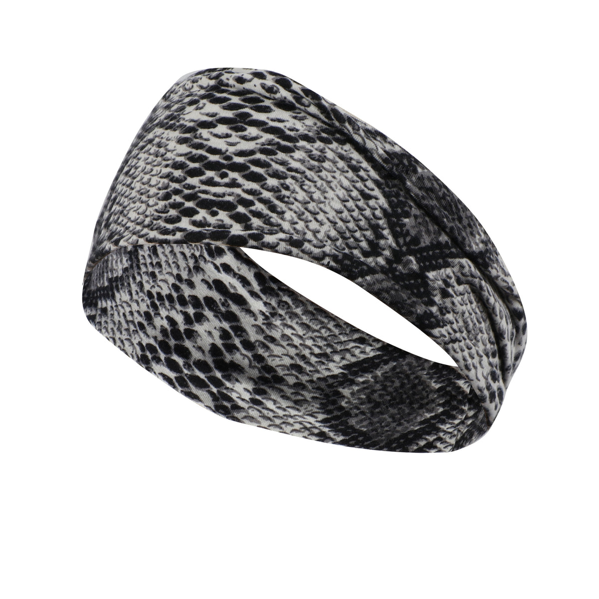 Sweat-Absorbing Sports Headband – Snakeskin Print