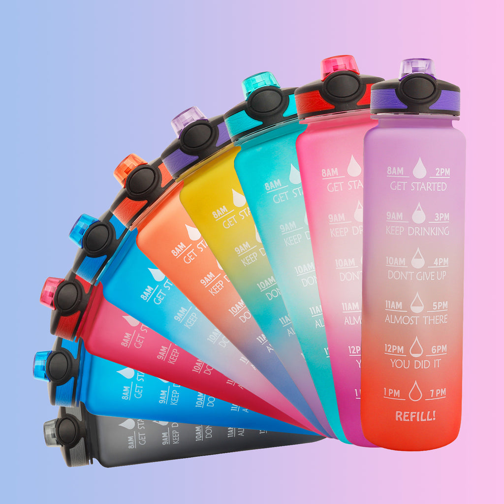 1L Motivational Water Bottle with Time Markers