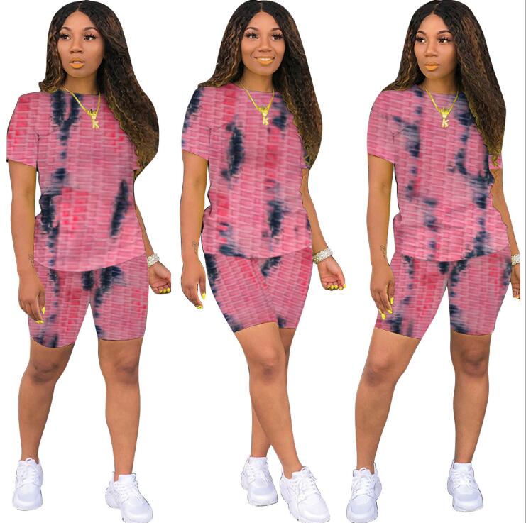 Tie-Dye T-Shirt & Biker Shorts Set