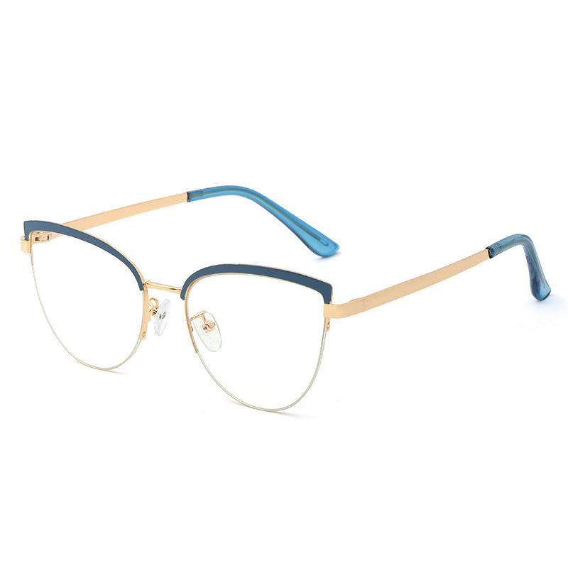 Retro Cat-Eye Computer Glasses – Blue