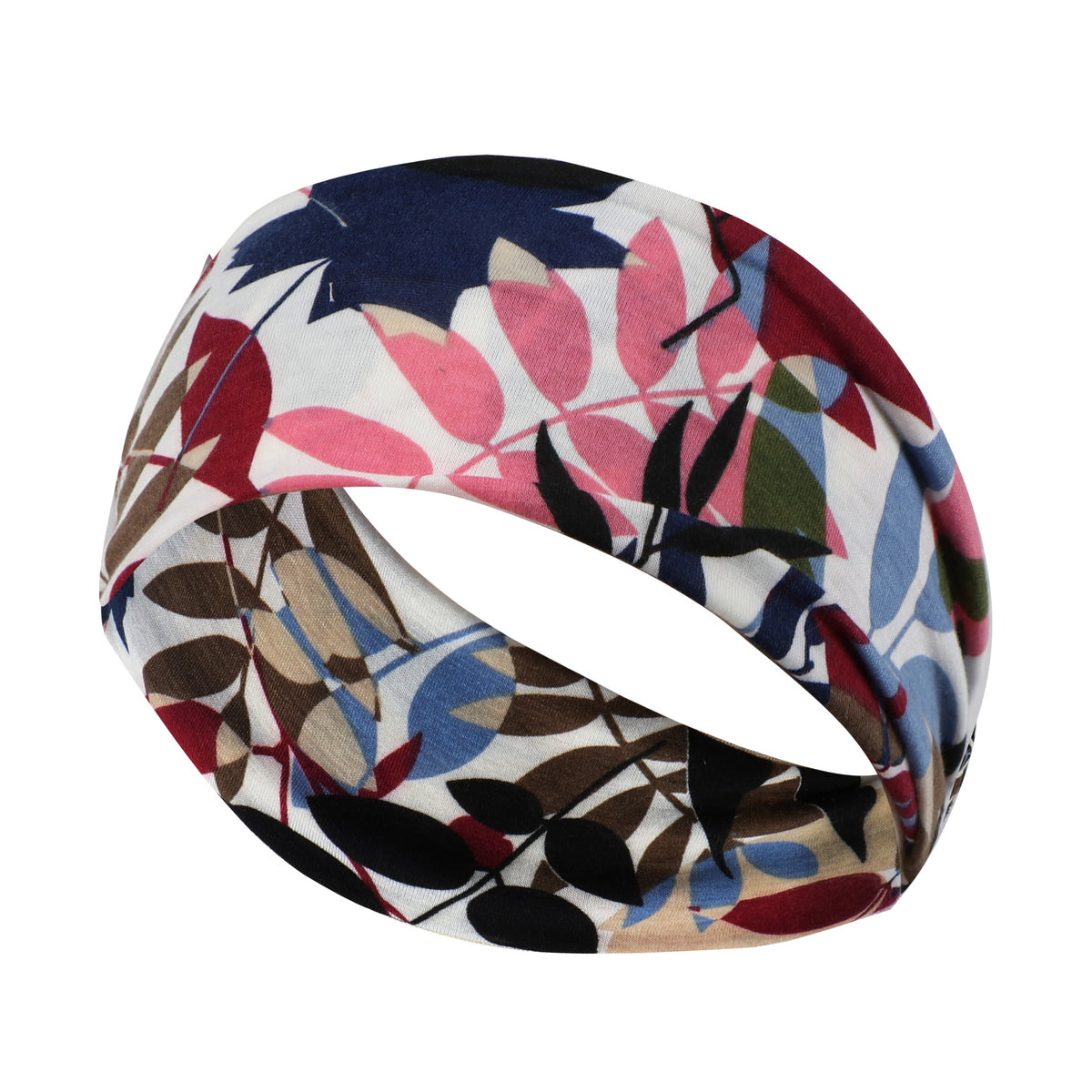 Sweat-Absorbing Sports Headband – Leaf Print