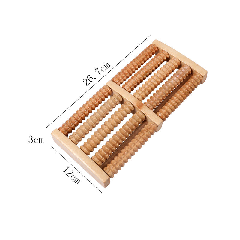 Wooden Foot Massage Roller – Small 5-Row