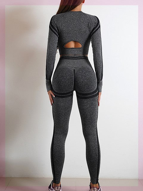 Women's Seamless Long Sleeve Gym Set – Top & Leggings
