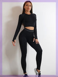 Women's Seamless Long Sleeve Gym Set – Top & Leggings